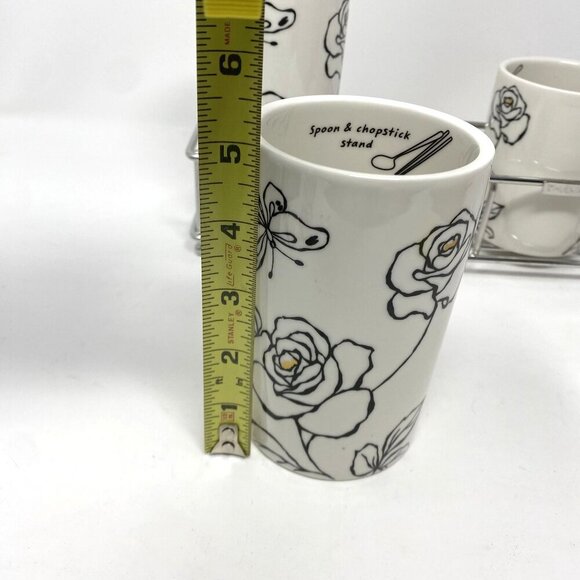 Chulkart Minceramics Korean Made Set of 3 Utensil Holders Silver Carryall NWT - Picture 10 of 12